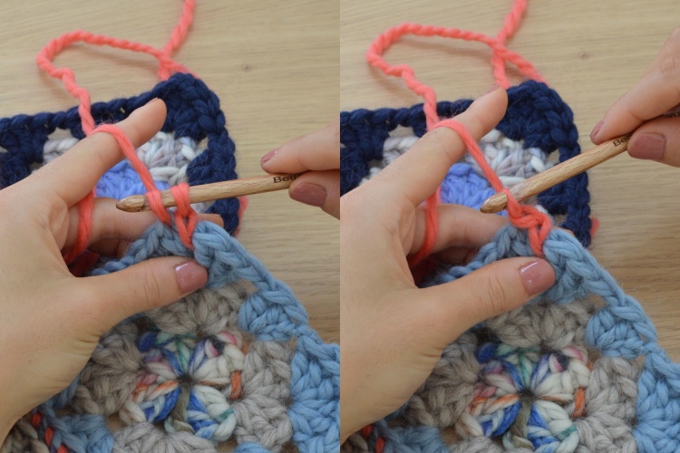 Metodo #3: Punto Zig-Zag Come unire le Mattonelle Granny: 4 metodi