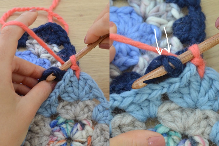 Metodo #3: Punto Zig-Zag Come unire le Mattonelle Granny: 4 metodi