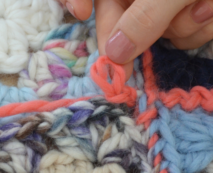 Metodo #4: Punto Treccia Come unire le Mattonelle Granny: 4 metodi