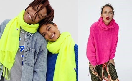 sciarpe e maglia fluo