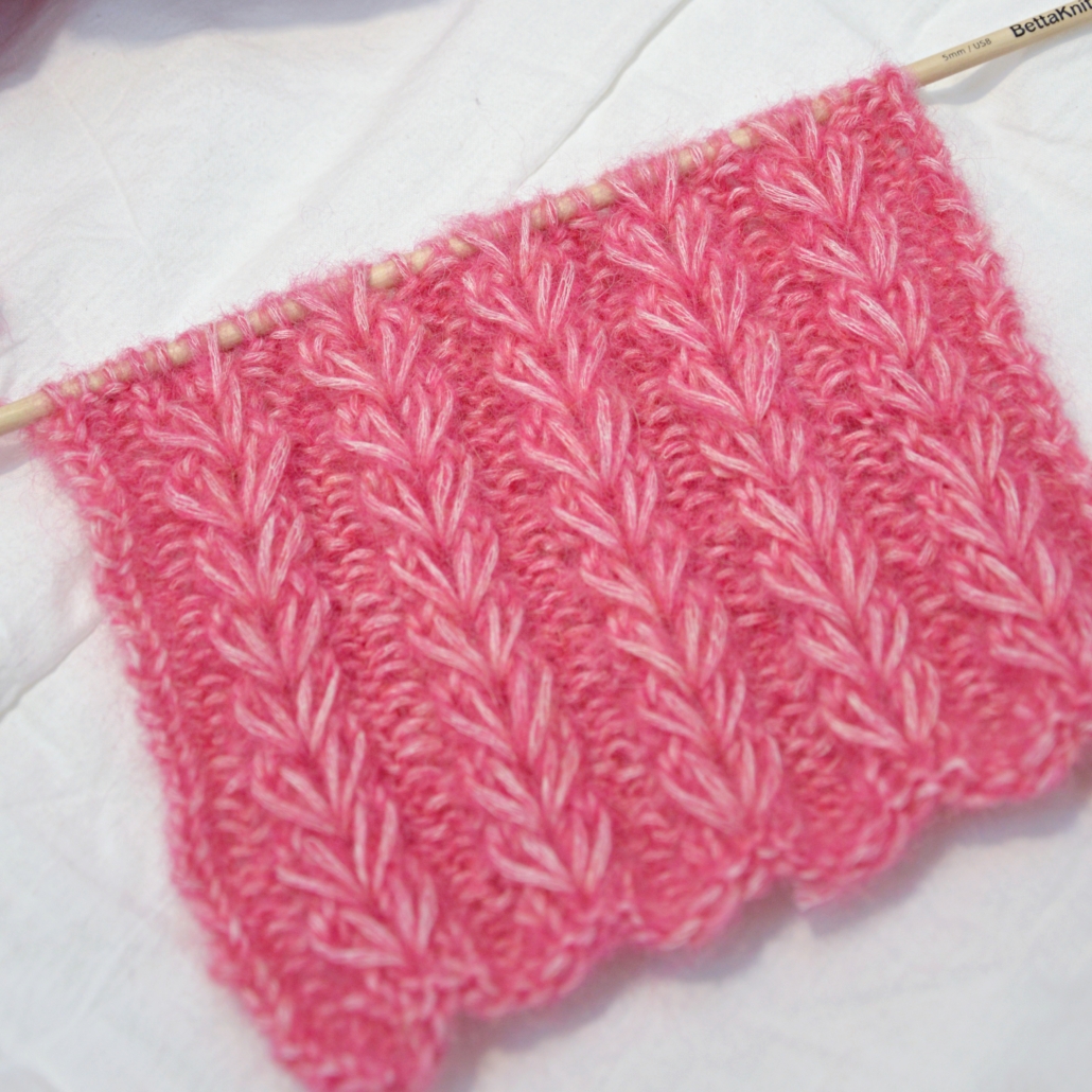 The Hearts Ribbing Stitch is a fun variation of the classic Rib Knitting Stitch. It is suitable for any kind of knitting project, especially Valentine's day handmade gifts. Great for thin and thick yarns.