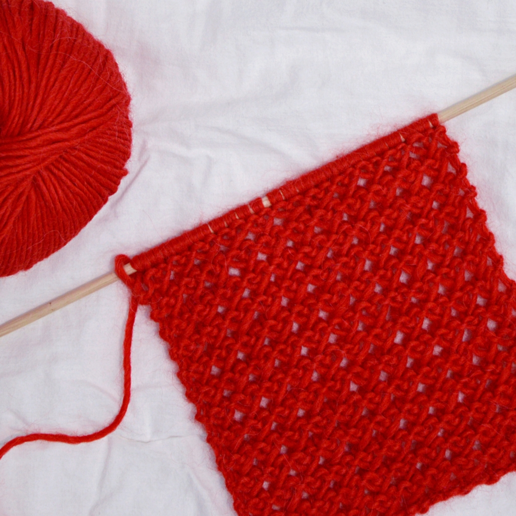 The Tiny Hearts Lace Stitch is a knitting stitch that creates cute little hearts all over your work; it is great for a simple yet classy Valentine's Day gift and it's very easy to memorize. You only have to repeat 2 rows until you reach the desired length.
