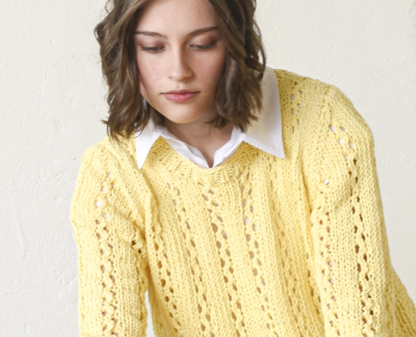 maglia traforata in cotone ai ferri