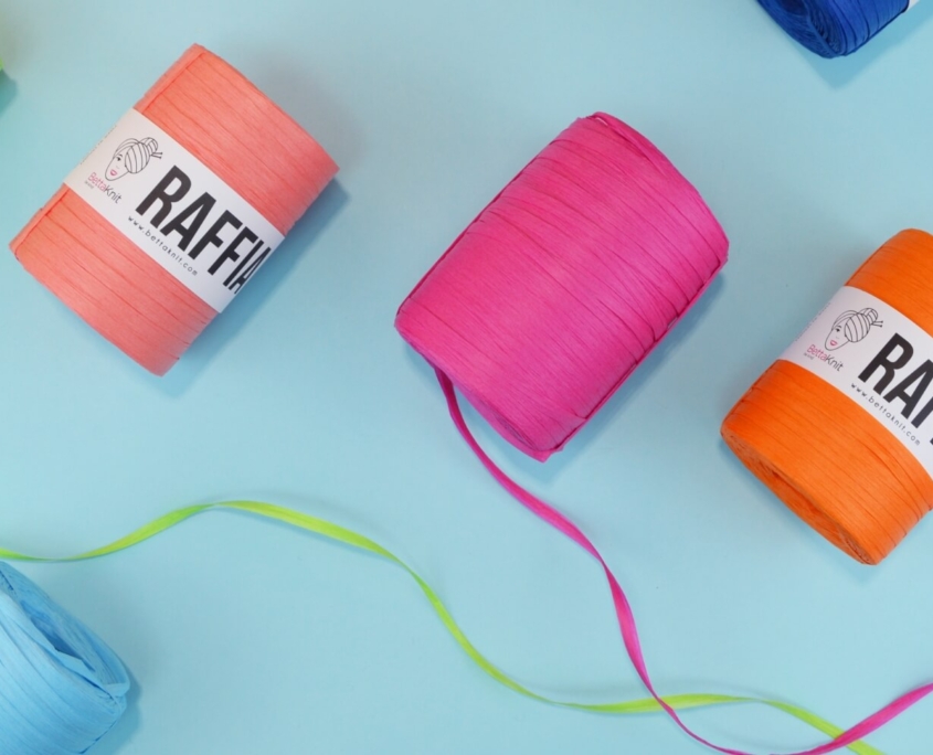 Raffia per uncinetto in vari colori