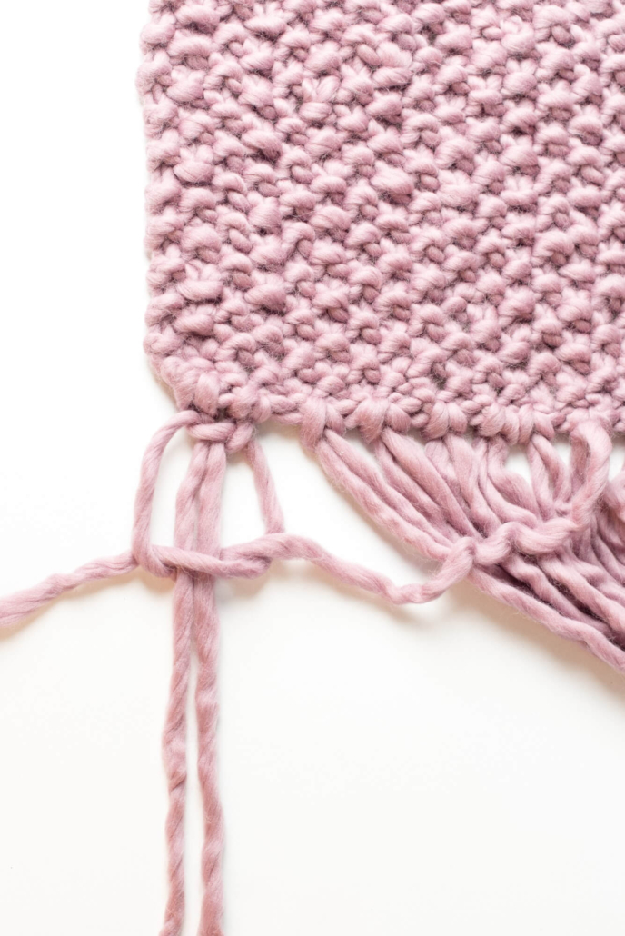 nodo piatto per frange macramè