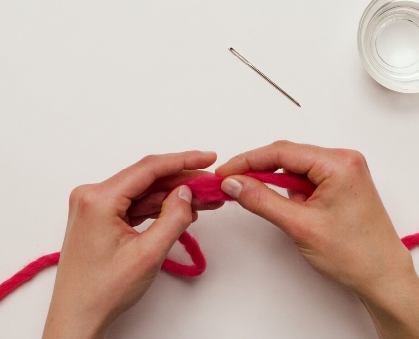 Flattening and combing the fibers
