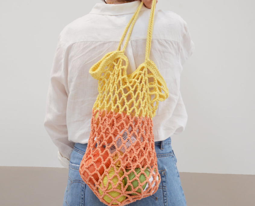 borse mare a uncinetto, borsa a rete a uncinetto