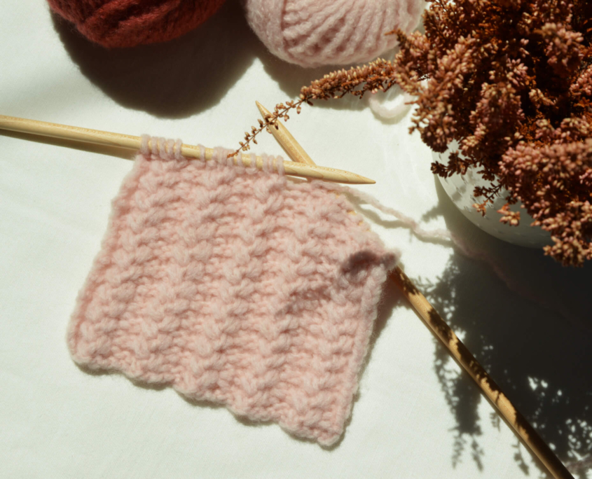 Punto Spighe ai ferri, tutorial maglia